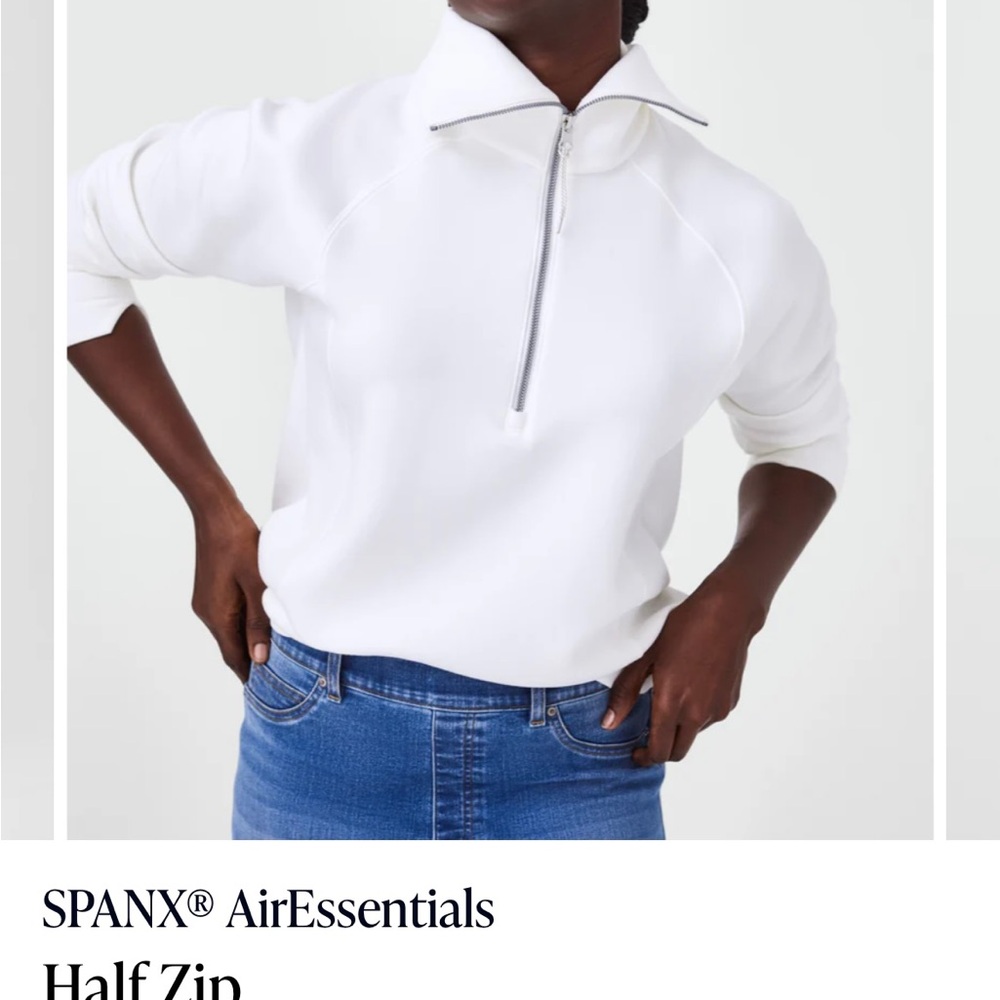 Spanx AirEssentials Half Zip in White